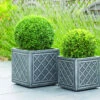 Lead Effect Square Planter -Green Garden World square lead planter