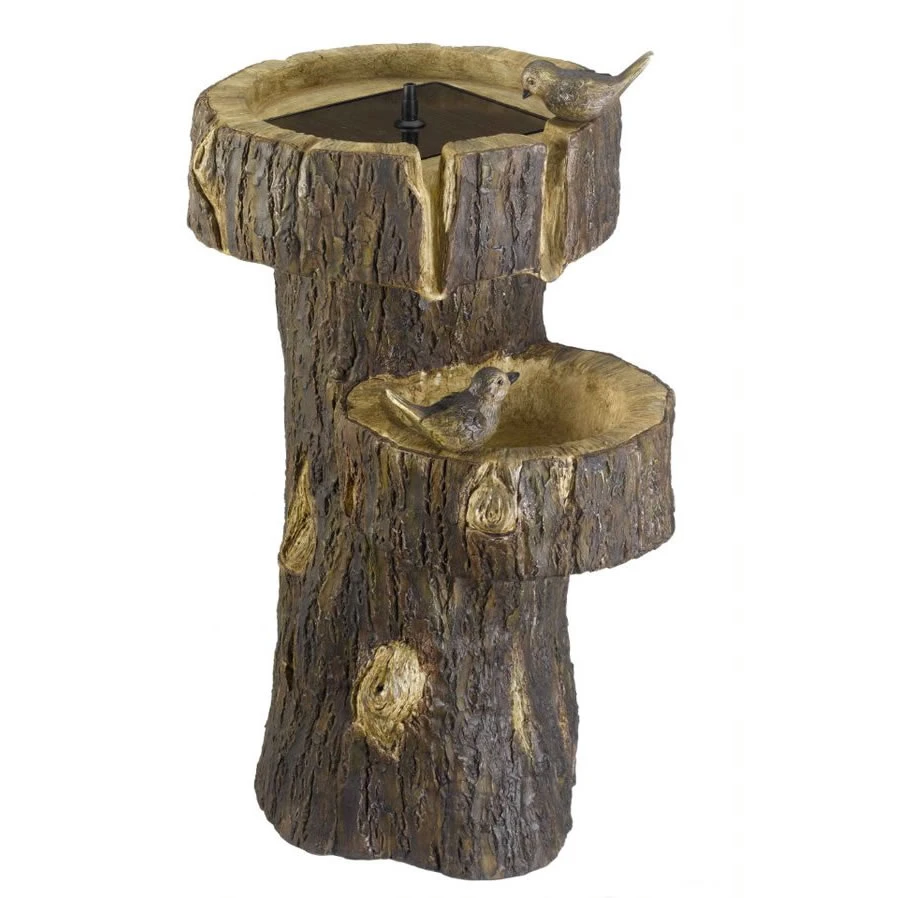 Solar Power Tree Trunk Birdbath 4 Solar Power Tree Trunk Birdbath - Image 2