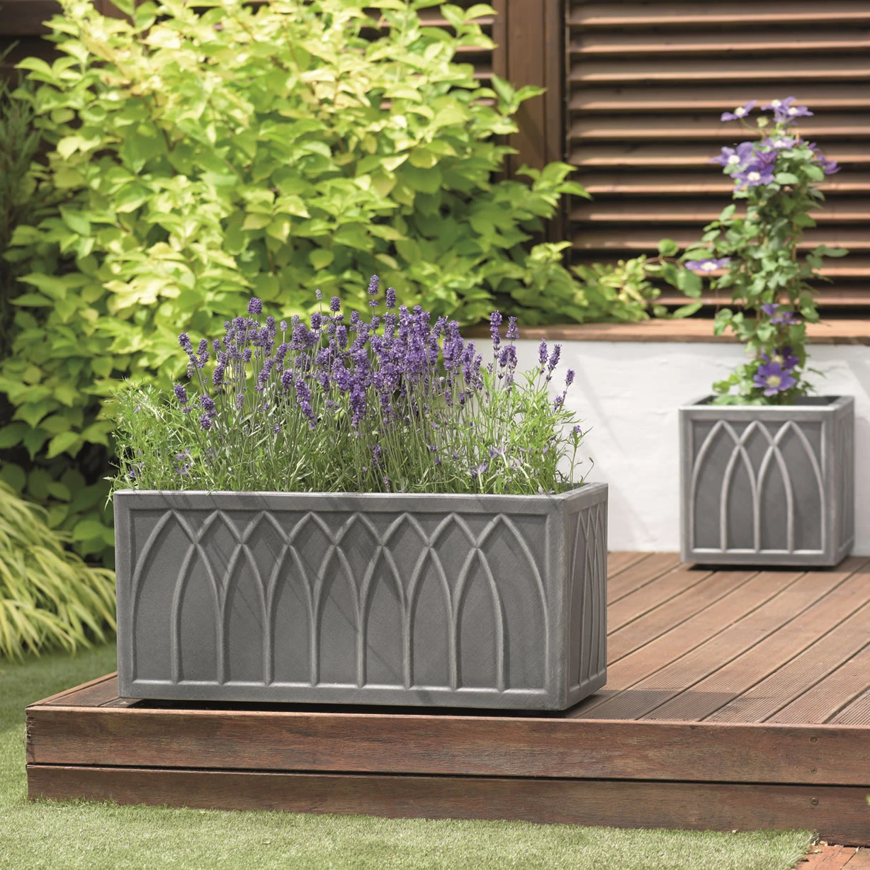 Stewart Versailles Square Planter In Pewter - 32cm 5 Stewart Versailles Square Planter In Pewter - 32cm - Image 3