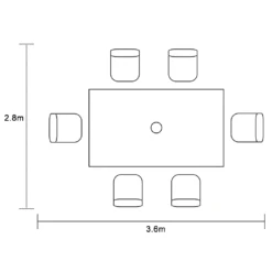 Hartman Vienna 6 Seat Rectangular Dining Set In Xerix / Slate -Green Garden World vienna 6 rect footprint giant