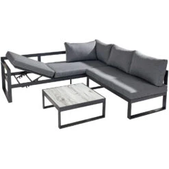 Hartman Vienna Square Corner Sofa Lounge Set With Integrated Lounger In Xerix / Slate 12 Hartman Vienna Square Corner Sofa Lounge Set With Integrated Lounger In Xerix / Slate -Green Garden World vienna square corner studio giant