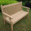 Sandwick Winawood 2 Seater Wood Effect Garden Bench - Teak Finish -Green Garden World winawood teak thin slat giant 2